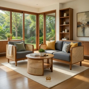 kursi sofa rotan kayu jati