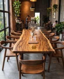 meja kayu trembesi